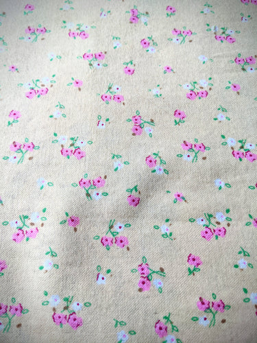 Yellow Small Flowers Winceyette Brushed Cotton Fabric, Pink and White Small Flowers Fabric, Small Flower Fabric